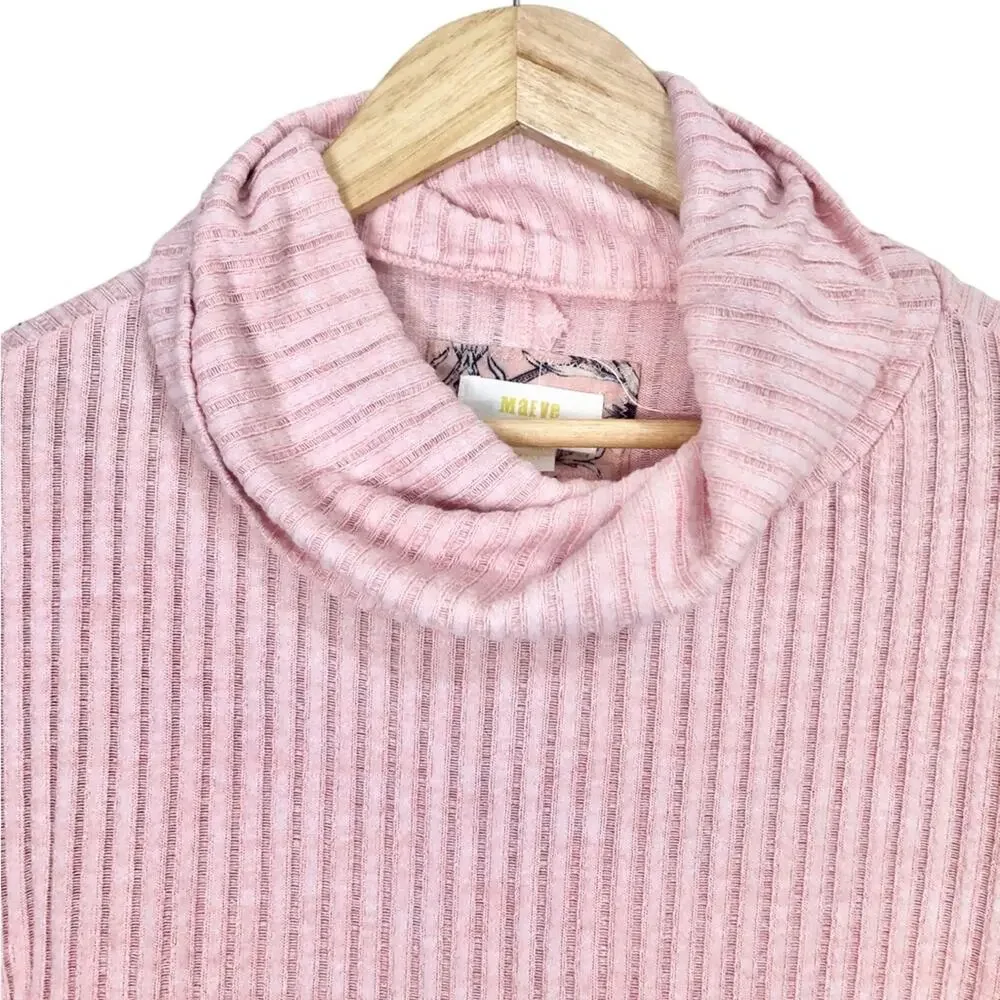 Anthropologie Maeve Ribbed Knit Cowl Neck Oversized Sweater Size XS - Picture 3 of 7